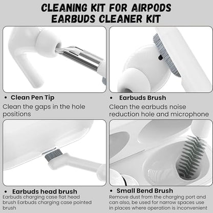 32-in-1 Electronics Cleaning Kit - Keyboard, Phone, Computer & Laptop Cleaner Kit - Compatible for MacBook, AirPods & iPhone Charger Port Cleaning Tool - Tech Gadget Cleaner - White