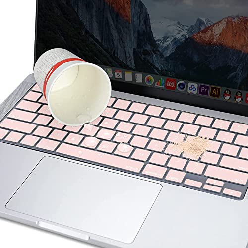 MOSISO Keyboard Cover Skin Compatible with MacBook Air 15 inch M3 M2 | A3114 A2941/Air 13.6 A3113 A2681/Pro 14/16 M4 M3 M2 M1, Chalk Pink - color: Chalk Pink