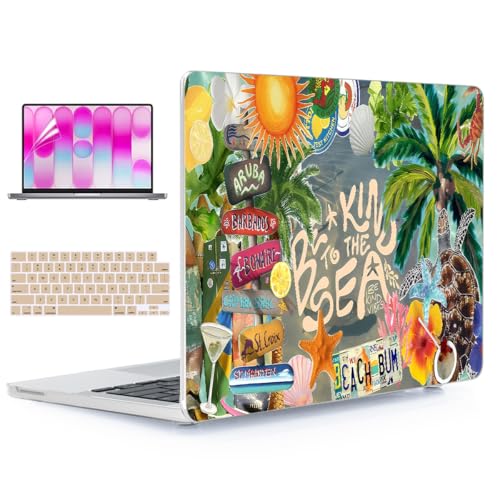 for MacBook Neo Case 13 inch 2026 A18 Pro (A3404), Anti-Scratch Protective Pattern Hard Shell Case, Trendy Laptop Cover with Keyboard Cover+Screen Film+Trackpad Film,Ocean Summer Vibes ﻿ - color: Ocean Summer Vibes