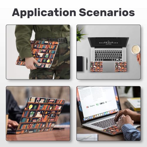 Laptop Skin Sticker Decal PVC Vinyl Sticker Notebook PC Protector Waterproof Scratch Resistant Laptop Skin for 12.1 13 13.3 13.6 14 15 15.3 16 Inch Bookshelf Cartoon Style - color: Bookshelf