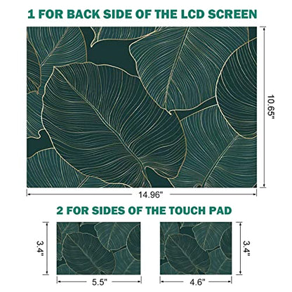 DINKY Laptop Skin Sticker Decal, 12" 13" 13.3" 14" 15" 15.4" 15.6 inch Laptop Universal Reusable Vinyl Skin Stickers Cover Art Decal Notebook PC Personalized Protector-Green Leaf - color: Abstract Marble