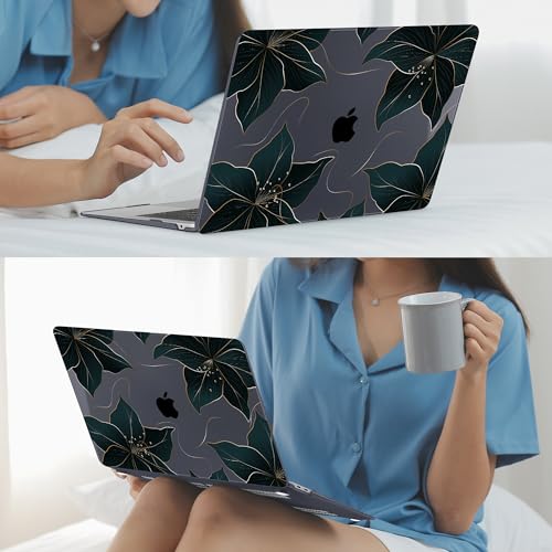 Mektron for MacBook Air 13 inch Case 2021-2018 Release A2337 M1 A2179 A1932, Plastic Hard Shell Case Only Compatible with MacBook Air 13 inch Retina Fits Touch ID, Floral C218 - color: Floral C218