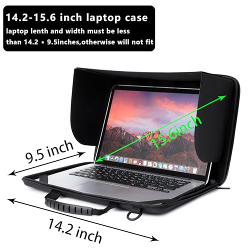 Laptop Sun Shade Bag for 15.6 Inch,Chromebook Protective Sleeve Case Blocks Sunlight with Portable Shield Cover for Working Outside,Protects Privacy, Anti-Glare, Computer Hard Shell (Patent Pending) - size: 14.2-15.6inch