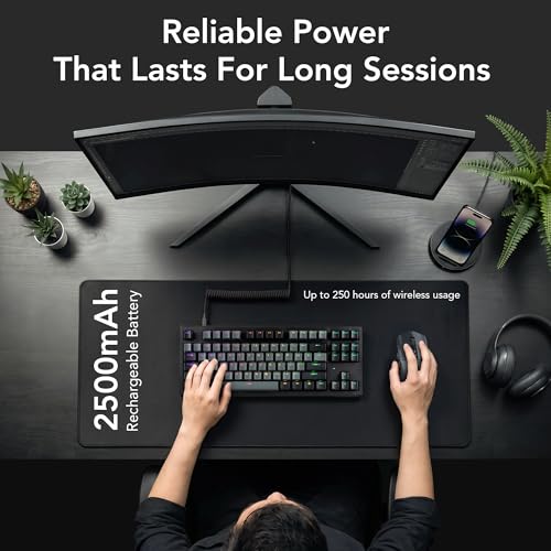 TECWARE Phantom+ Elite 87 Key RGB Mechanical Gaming Keyboard | 3 Mode Wireless Bluetooth 5.0 2.4GHz & USB C Wired | Hot Swappable 5 Pin | Double Shot PBT Keycaps | Wraith Pink Switch - Black - color: Pink Switch, size: Phantom+ Elite 87 | Black