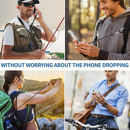 Doormoon Phone Lanyard Tether with 4 Patch, Cell Phone Lanyard with 2* Phone Tether, 4* Patch for Outdoor Hiking Climbing, BlackClear - color: Black and Clear - 2 Pack