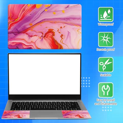 Universal Laptop Skin Sticker Decal for 11.6”12" 13" 13.3" 14" 15" 15.4" 15.6" Reusable Waterproof Scratch-Scratch Resistant Protective Vinyl Laptop Notebook Skin Stickers - Pink Marble - color: Pink Marble