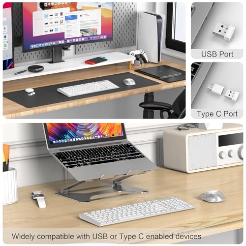 Rechargeable Wireless Keyboard and Mouse, with Number Pad Silver | Quiet Silent, Slim Thin Flat Low Profile Soft Key, USB C, with Skin Cover, Ergonomic Mouse, for Mac Windows PC, Home Office - color: Silver