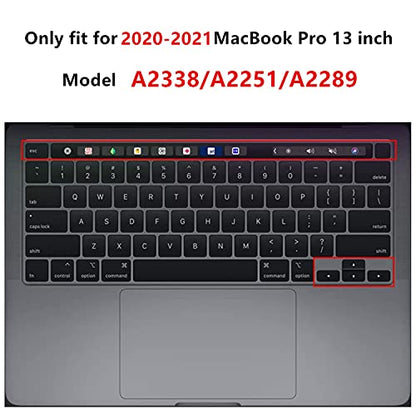 Se7enline Compatible with MacBook Pro Case 13 inch 2024/2023/2022/2021/2020 M1/M2 A2338/A2251/A2289 TPU+PC Laptop Hard Shell Cover with Sleeve Bag&Keyboard Skin&Screen Protector&Dust Plug,Black&Black - color: Black&Black, size: 13 inch (2020-Now Version)