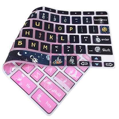 Keyboard Cover Skin for HP Chromebook 11 x360 11.6,G2/G3/G4/G5/G6 EE/G7 EE 11.6, 14-ca 14-ak14-X Series/HP Chromebook 14 G2 G3 G4 Keyboard Protector,Spaceman - color: Spaceman