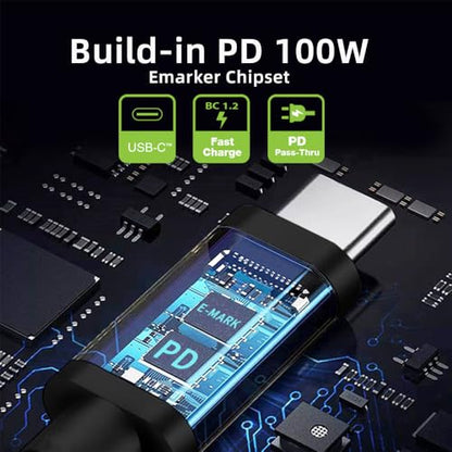USB-C 100W 20V Input to DC 4.5 * 3.0mm PD Power 65W Output Charge Cable Support QC PD Type-C Compatible with DELL-Laptop (1.8m) - style: 4.5x3.0mm DE