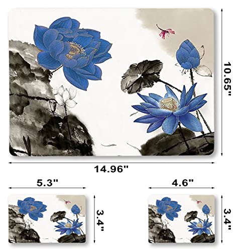 15.6 inch Laptop Notebook Skin Sticker Universal Soft Art Cover Decal Fits 12 13 13.3 14 15 15.4 15.6 inch Laptop Protector,Easy to Apply, Reusable, Blue Lotus Ink Painting - color: Blue Lotus Ink Painting