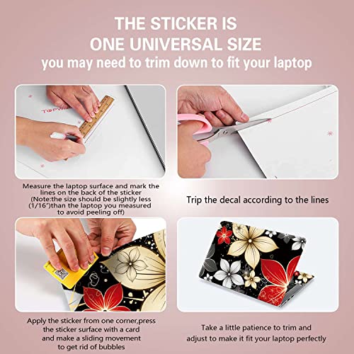 Laptop Notebook Skin Sticker Cover Decal Fits 12 13 13.3 14 15 15.4 15.6 inch Laptop Protector Notebook PC | Easy to Apply, Remove and Change Styles (Flowers) - color: Flowers