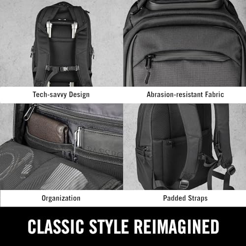 Kenneth Cole REACTION Parker Polyester Abrasion-Resistant Travel 17" Laptop Backpack with Removable Laptop Sleeve, Black - size: 17"
