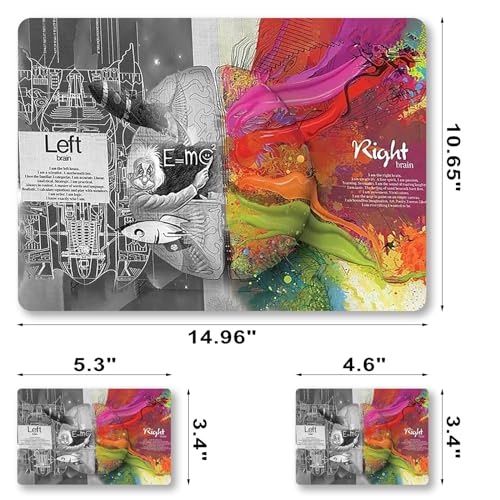 Laptop Decal Sticker Skin Cover, 11.6”12" 13" 13.3" 14" 15" 15.4" 15.6 Laptop Netbook Vinyl Skin Sticker Cover Art Notebook PC Protector (2 Wrist Pad Included), Removable Reusable, Right & Left Brain - color: Right & Left Brain