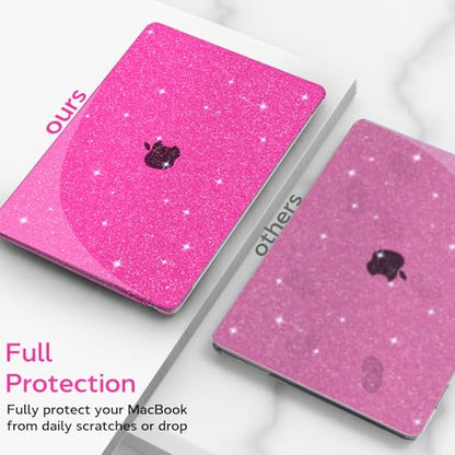 B BELK for MacBook Air 13 inch Case M5 2026 2025 2024 2023 2022 M4 M3 M2 | A3449 A3240 A3113 A2681, Glitter Hard Shell for MacBook Air 13.6 inch Case&Keyboard Cover&Screen Protector, Sparkly Hot Pink - color: Glitter Hot Pink
