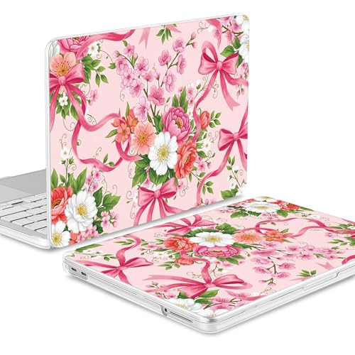 Tuiklol for 2026 MacBook Neo 13 Inch A18 Pro Chip Case, (Model A3404) Anti-Scratch Anti-Drop Slim Hard PC Shell Case with Shockproof Protective MacBook Neo Laptop Cover, Flower with Bow - color: Flower with Bow