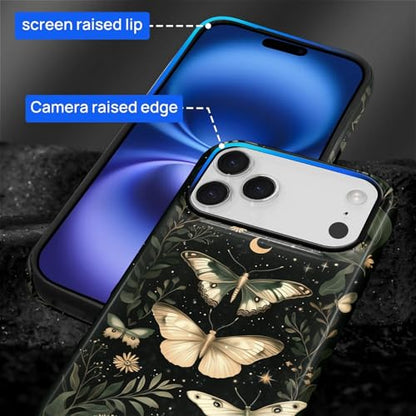 CARLOCA Case for iPhone 17 Pro,Gothic Dark Butterfly Design Hybrid Dual Protection Soft TPU Hard PC Shockproof Anti Scratch Men & Women Stylish Protective Phone Case - color: Gothic Dark Butterfly, size: iPhone 17 Pro