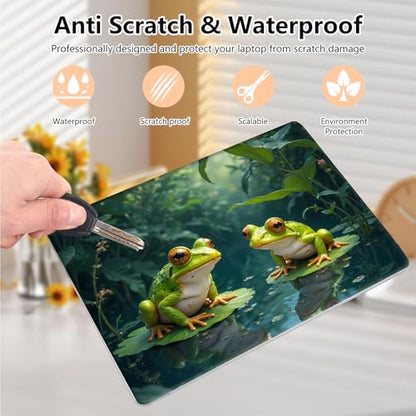 Laptop Skin Sticker Decal 15.6 Inch,12 13 13.3 14 15 15.6 in Laptop Netbook Skins for Notebook,Art Decal Removable Waterproof Scratch Resistant,Universal Vinyl Cover,Cute Frog Green - color: Cute Frog Green