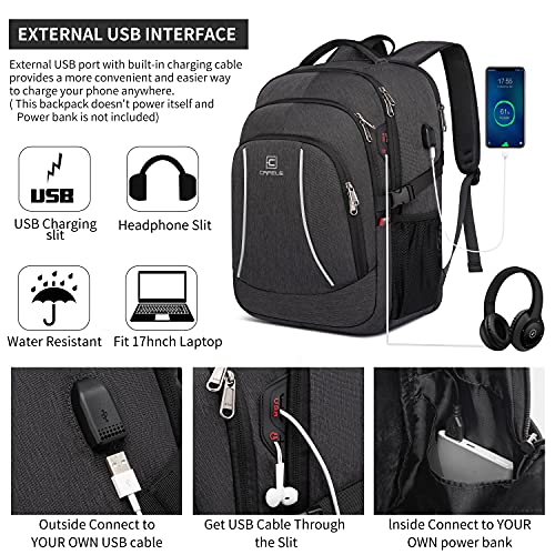 CAFELE Backpack,17.3in Durable Travel Laptop Backpack, College Backpack,RFID Anti Theft Pocket Big Business Computer Bag,Water Resistant School Bookbag for Teens Men Women,Gifts Grey - color: 17.3-grey, size: 17.3inch