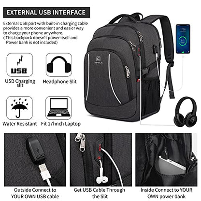 CAFELE Backpack,17.3in Durable Travel Laptop Backpack, College Backpack,RFID Anti Theft Pocket Big Business Computer Bag,Water Resistant School Bookbag for Teens Men Women,Gifts Grey - color: 17.3-grey, size: 17.3inch