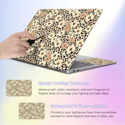 Universal Laptop Skin Sticker Decal, Compatible with MacBook HP Dell Lenovo 12"-15.6", Reusable Vinyl Notebook Cover 3PCS Set, High-Recognition Film-Leopard Print Florals - color: Leopard Print Florals