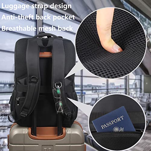 Laptop Backpack Fits 17 Inch Computer, Size suit to airline: America Airlines/Frontier Airlines/Spirit Airlines/South West Airlines, Black - color: A Black