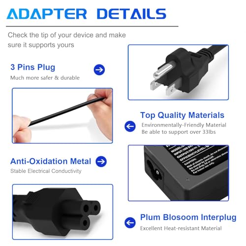 N15Q8 N15Q9 N16P1 N20C5 65W 19V 3.42A Charger Replacement for Acer Laptop AC Adapter A13-045N2A A11-065N1A Pa-1450-26 Aspire 1 5 R15 Slim A515-54 Chromebook C738T C740 Spin 1 5 Swift 3 Power Cord
