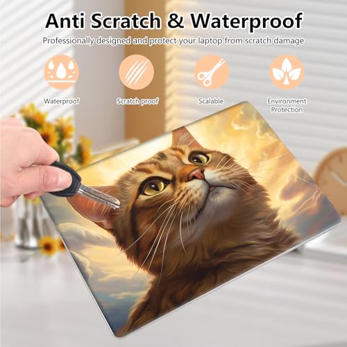 Laptop Skin Sticker Decal 15.6 Inch,12 13 13.3 14 15 15.6 in Laptop Netbook Skins for Notebook,Art Decal Removable Waterproof Scratch Resistant,Universal Vinyl Cover,Orange Cat Sky - color: Orange Cat Sky