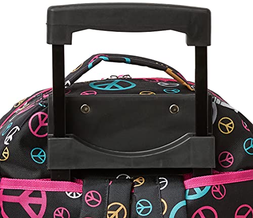 Rockland Double Handle 17" Rolling Backpack, Peace - color: PEACE, size: One Size