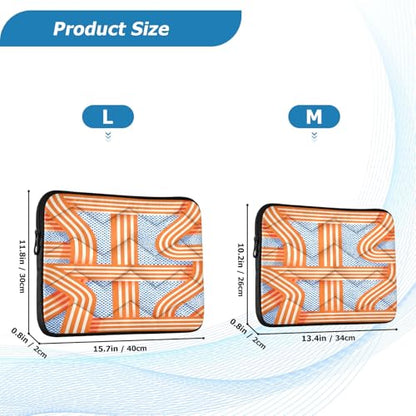 Popart Lines Blue 15-16 Inch Quilted Laptop Sleeve Case Soft Notebook Protector Bag Computer Carrying Case - color: PopArt Lines Blue, size: Large