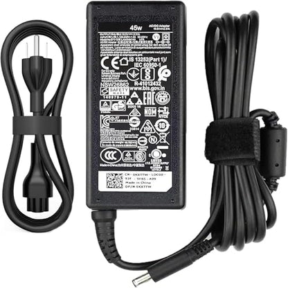 45W (4.5 * 3.0 mm Jack 19.5V 2.31A) AC Charger Fit for DELL Inspiron 11/13/14/15/17 3000 5000 7000 Series(3583 3593 5570) Latitude E5450 XPS 13-45 Watt AC 2-in-1 Computer Power Adapter Cord