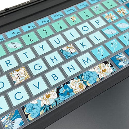 Silicon Keyboard Cover Skin for Microsoft Surface Pro 7/6/5,2019,2018,2017 Keyboard,US Layout,Peony - color: Peony