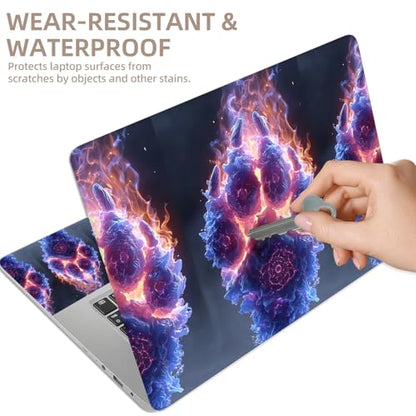 Universal Laptop Skin Sticker for 12/13/14/15.6 Inch Laptops, Reusable Vinyl Laptop Decal Cover, Waterproof Scratch Resistant Notebook Skin with 2 Wrist Pads,Fire Paw Rune Symbol - color: Fire Paw Rune Symbol