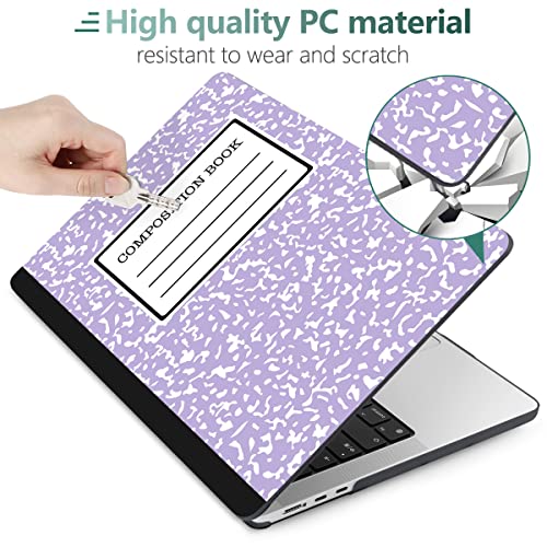 MEEgoodo Case for M5/M4/M3/M2 MacBook Air 13 inch Case 2026 2025 2024 2022, Fit Model A3449/A3240/A3113/A2681, Laptop Hard Shell Compatible with MacBook Air 13.6-inch, Composition Book Purple - color: Composition Book Purple