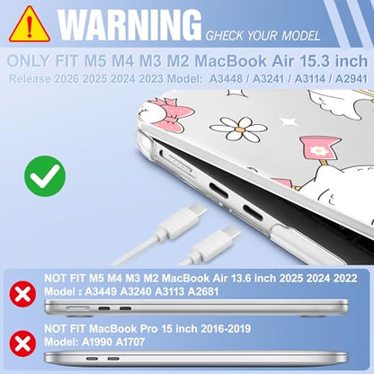 May Chen for MacBook Air 15 inch Case M5 M4 M3 M2 2026 2024-2023, Model A3448 A3241 A3114 A2941, Closes Seamlessly Hard Shell Laptop Cover with Keyboard Cover, Cute Goose Spring - color: Cute Goose Spring