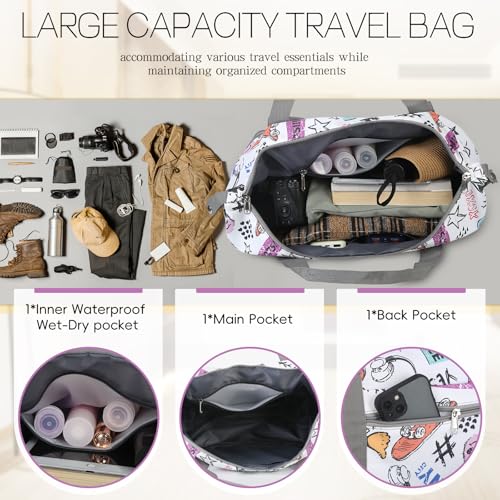 VOOWO Rolling Duffel Bag with Wheels - Foldable Expandable Duffle Bag with Wheels for Travel, Rolling Luggage Bag Carry On Bag with Wheel, Large Rolling Backpack Weekend Bag for Men Women (White) - color: White