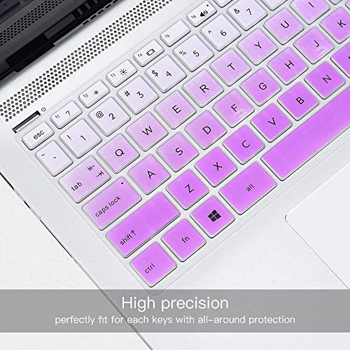 Keyboard Cover for HP Laptop 14/HP Pavilion 14-dq 14-fq 14-dk 14m-dh 14-cd/ce/cf 14-cf0006dx/cf0012dx 14-dq0052dx 14-dq5043cl 14-dq2078wm 14-dq0055dx 14-dq0002dx dq0057nr 14-fq0040nr/fq0050nr, Purple - color: Ombre Purple