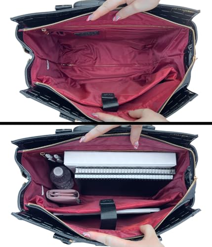 JKM and Company Alligator Compatible With Computer iPad, Laptop Tablet Rolling Tote Bag Briefcase Carryall Bag | Compatible With - style: Downtown Diva