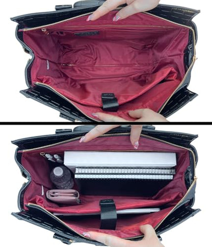 JKM and Company Alligator Compatible With Computer iPad, Laptop Tablet Rolling Tote Bag Briefcase Carryall Bag | Compatible With - style: Downtown Diva