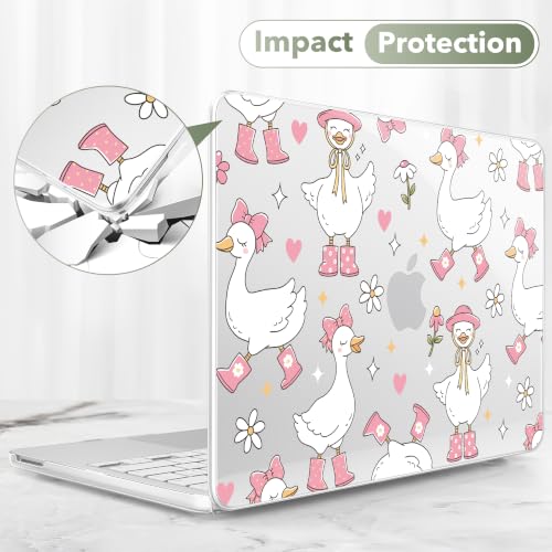 May Chen Compatible with MacBook Neo 13 inch Case 2026 Model A3404, Plastic Hard Shell,Keyboard Cover,Screen Protector,Dust Plug, for MacBook Neo 13" with A18 Pro Chip, Cute Goose Spring - color: Cute Goose Spring
