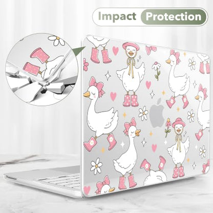 May Chen Compatible with MacBook Neo 13 inch Case 2026 Model A3404, Plastic Hard Shell,Keyboard Cover,Screen Protector,Dust Plug, for MacBook Neo 13" with A18 Pro Chip, Cute Goose Spring - color: Cute Goose Spring
