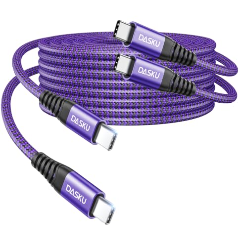 USB C to C Cable 100W Fast Charging 10FT, 2Pack USBC to USB C iPhone Cable | for Carplay, USB Type C Cord for iPhone 17/16/15 Pro Max/Plus/Samsung Galaxy S26 S25 S24 MacBook Air iPad Pro and More-Purple - color: Purple, size: 10FT 2Pack, style: 100W USB C