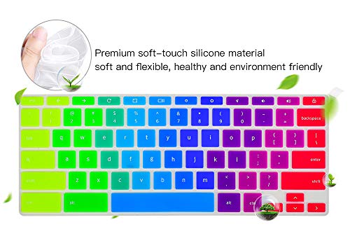 Keyboard Cover for HP x360 2-in-1 14" Chromebook, 14-db/ca/ak/DA 14B-CA 14a-na Series, 14 G2 G3 G4 G5, HP Chromebook 11 G2, G3, G4, G5, G6 EE G7 EE Keyboard Cover Skin, Rainbow - color: Rainbow