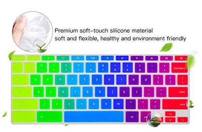 Keyboard Cover for HP x360 2-in-1 14" Chromebook, 14-db/ca/ak/DA 14B-CA 14a-na Series, 14 G2 G3 G4 G5, HP Chromebook 11 G2, G3, G4, G5, G6 EE G7 EE Keyboard Cover Skin, Rainbow - color: Rainbow