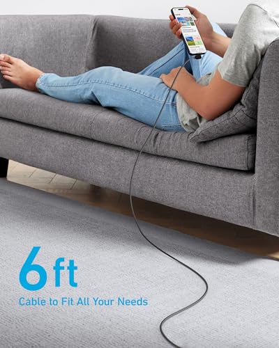 Anker USB C to USB C Right-Angle Cable, 240W (2-Pack, 6 ft, Black) | 90-Degree Braided USB C Charging Cord for iPhone 17 Series and More - size: 6ft