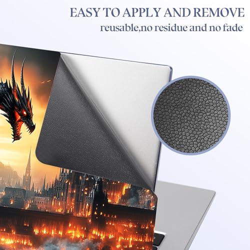 Universal Laptop Skin Sticker Decal,15.6 Inch Laptop Vinyl Cover for 13" 14" 15.6" Laptop,Scratch-Resistant Waterproof Protector Wrap,Reusable with Wrist Pads,Dragon Fiery - color: Dragon Fiery