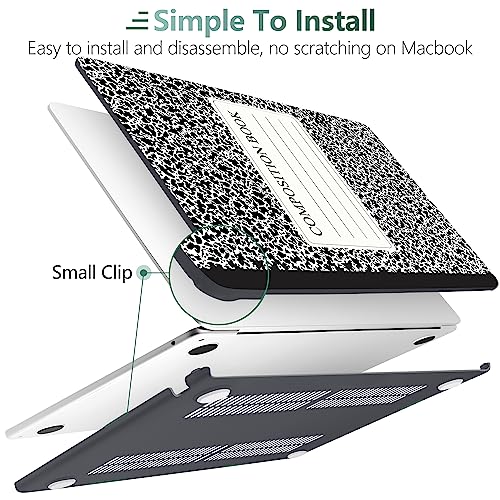 DONGKE for MacBook Air 13 Inch Case M5 2026 M4 2025 M3 M2 2024-2022 A3449 A3240 A3113 A2681, Plastic Hard Shell & Keyboard Cover & Screen Film for MacBook Air 13.6 Inch Case - Composition Book - color: Composition Book