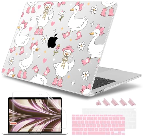 May Chen Compatible with MacBook Air 13 inch Case 2022 2021, 2020-2018 Release Model: M1 A2337 A2179 A1932, Plastic Hard Shell Case Cover for Mabook Air 13 inch with Retina Dispaly, Cute Goose Spring - color: Cute Goose Spring