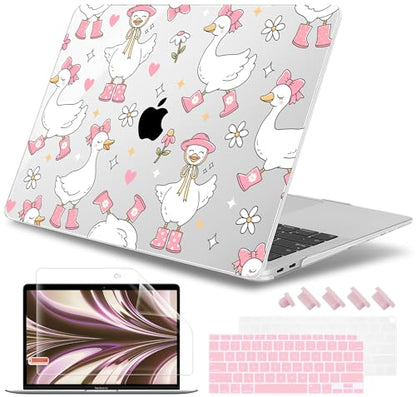 May Chen Compatible with MacBook Air 13 inch Case 2022 2021, 2020-2018 Release Model: M1 A2337 A2179 A1932, Plastic Hard Shell Case Cover for Mabook Air 13 inch with Retina Dispaly, Cute Goose Spring - color: Cute Goose Spring