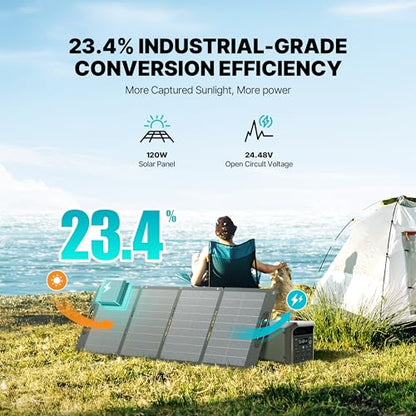 Dabbsson 298Wh Solar Generator with 120W Solar Panel, 300W Power Station,1.5X Extended Runtime,2xPure Sine Wave AC Outlets,60W USB-C, 300E Semi-Solid LiFePO4 Battery,for Camping,RV Trip,Home - style: 300E+SP120W Solar Panel